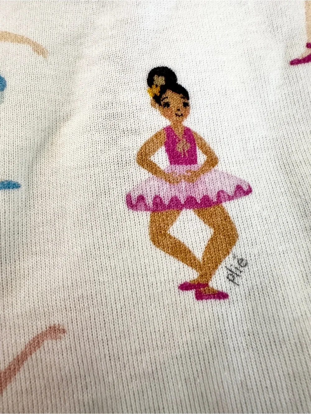 Pottery Barn Kids White Ballerina Print Pajama Set Size 8